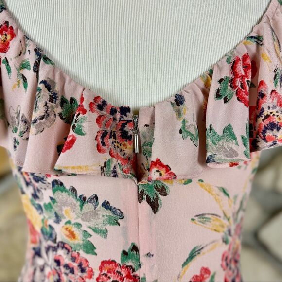 Rebecca Taylor Silk Midi-Length Dress with Pockets Tea Rose Pink | 6 - Picture 4 of 8